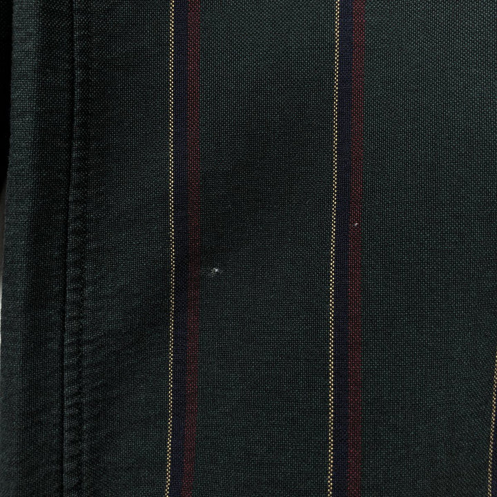Ralph Lauren Classic Fit Long Sleeve Button Down Striped Shirt Men's Size L cotton dark green Vintage Second Hand