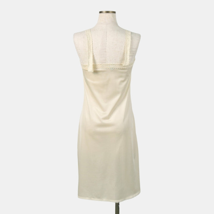 MEL-LIN Half-Length Lingerie Camisole Dress, Made in USA, Women's Size XS Nylon ivory Vintage Second Hand