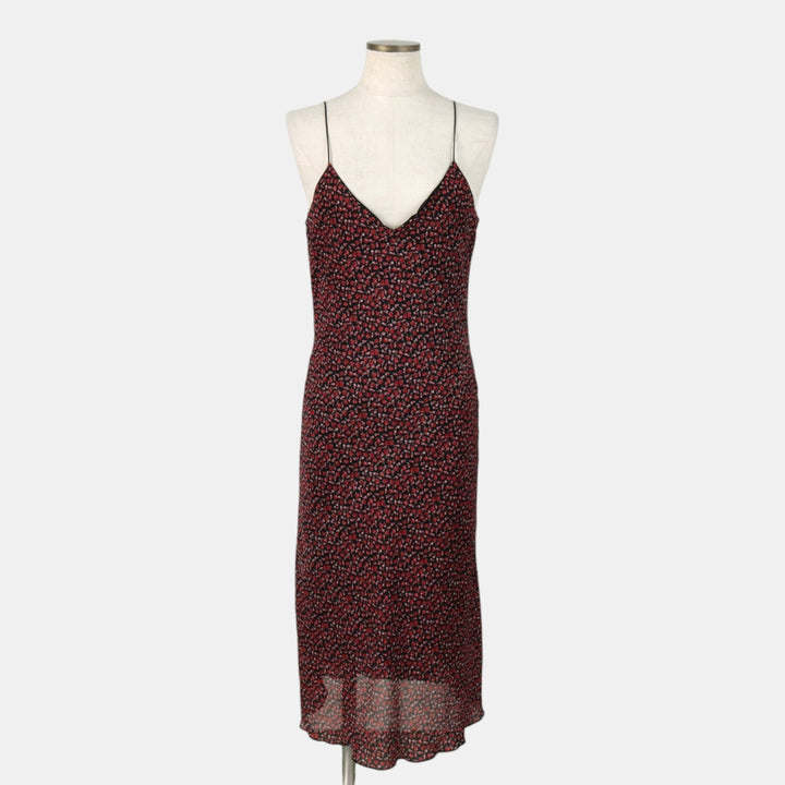 WMK All-over Floral Print Long Camisole Dress, Women's Size M (approx.) unclear black type Vintage Second Hand