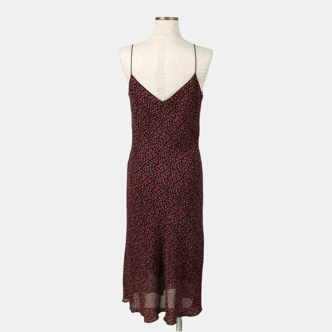 WMK All-over Floral Print Long Camisole Dress, Women's Size M (approx.) unclear black type Vintage Second Hand