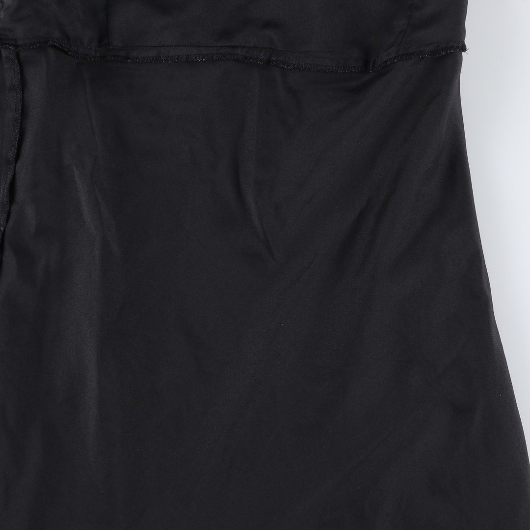 C and A YESSICA All-over print long irregular hem wrap sleeveless flared dress (women's size XL equivalent) polyester black type Vintage Second Hand