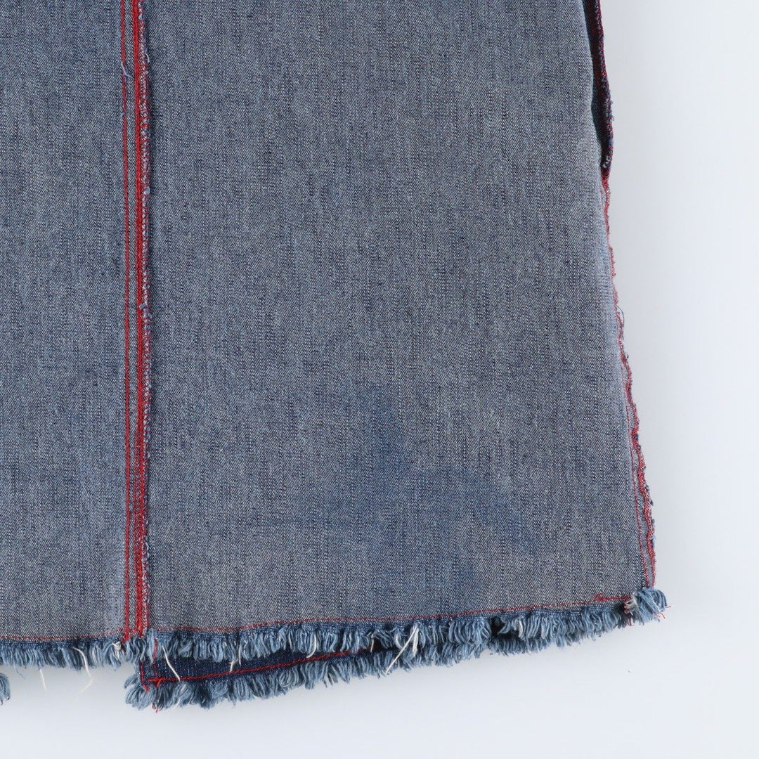 STONE JEANS Lace-up Denim Long Tight Skirt (Women's Size L) cotton Navy blue Vintage Second Hand