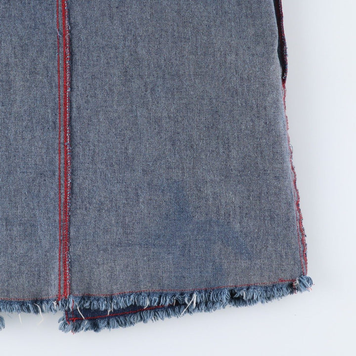 STONE JEANS Lace-up Denim Long Tight Skirt (Women's Size L) cotton Navy blue Vintage Second Hand