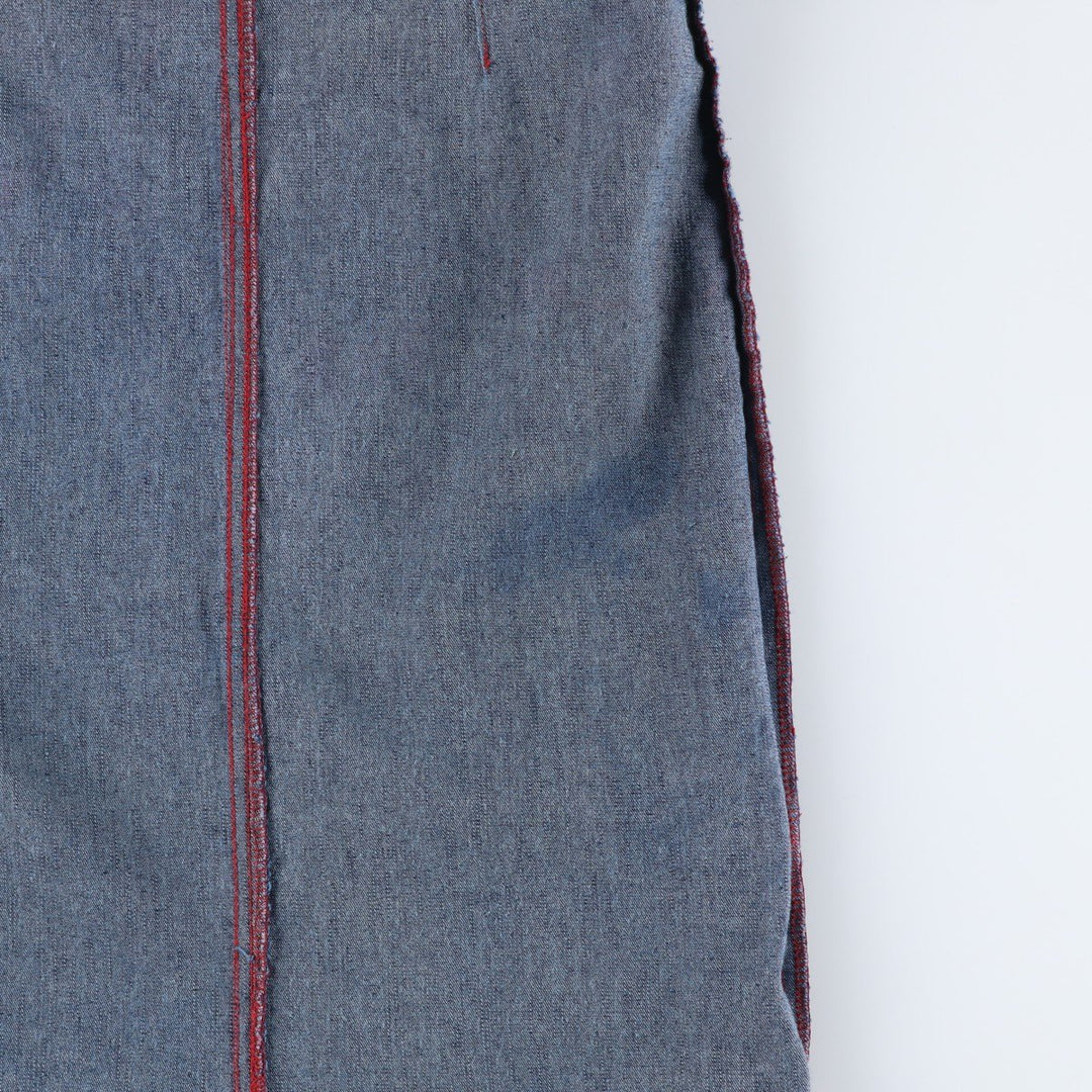 STONE JEANS Lace-up Denim Long Tight Skirt (Women's Size L) cotton Navy blue Vintage Second Hand