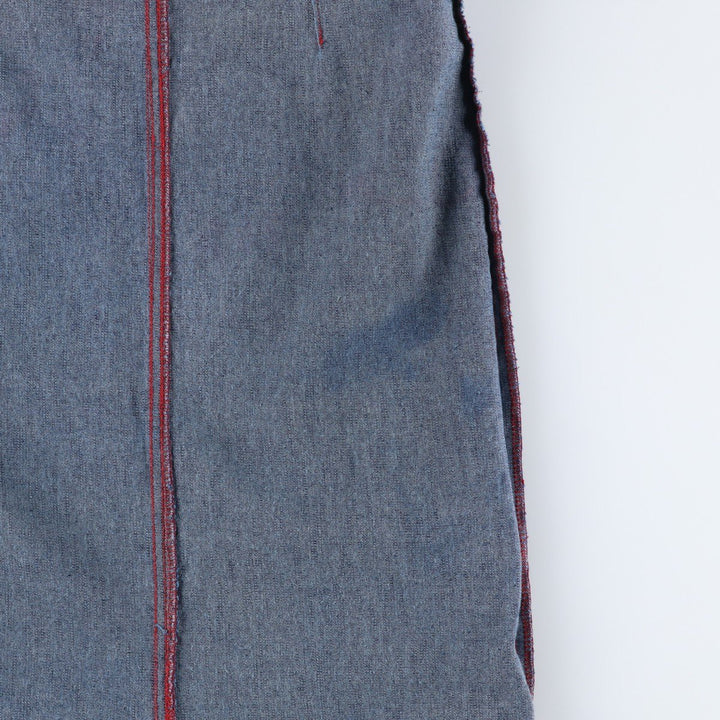 STONE JEANS Lace-up Denim Long Tight Skirt (Women's Size L) cotton Navy blue Vintage Second Hand