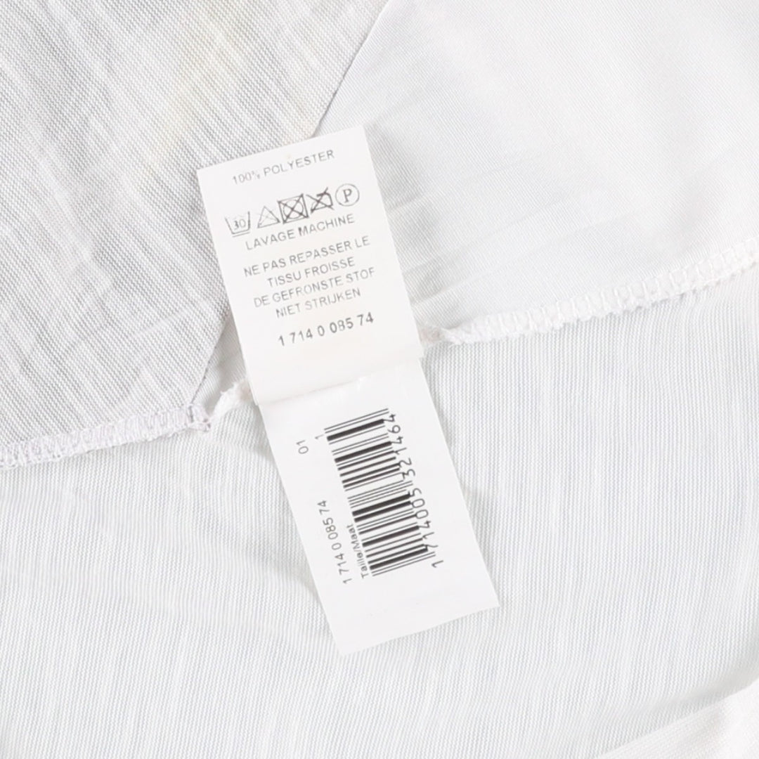 ARMAND THIERY all-over print, half-length, irregular hem, sleeveless A-line dress, made in France, women's size S equivalent. polyester white type Vintage Second Hand
