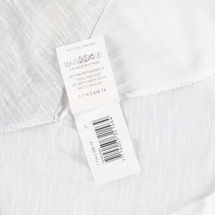 ARMAND THIERY all-over print, half-length, irregular hem, sleeveless A-line dress, made in France, women's size S equivalent. polyester white type Vintage Second Hand