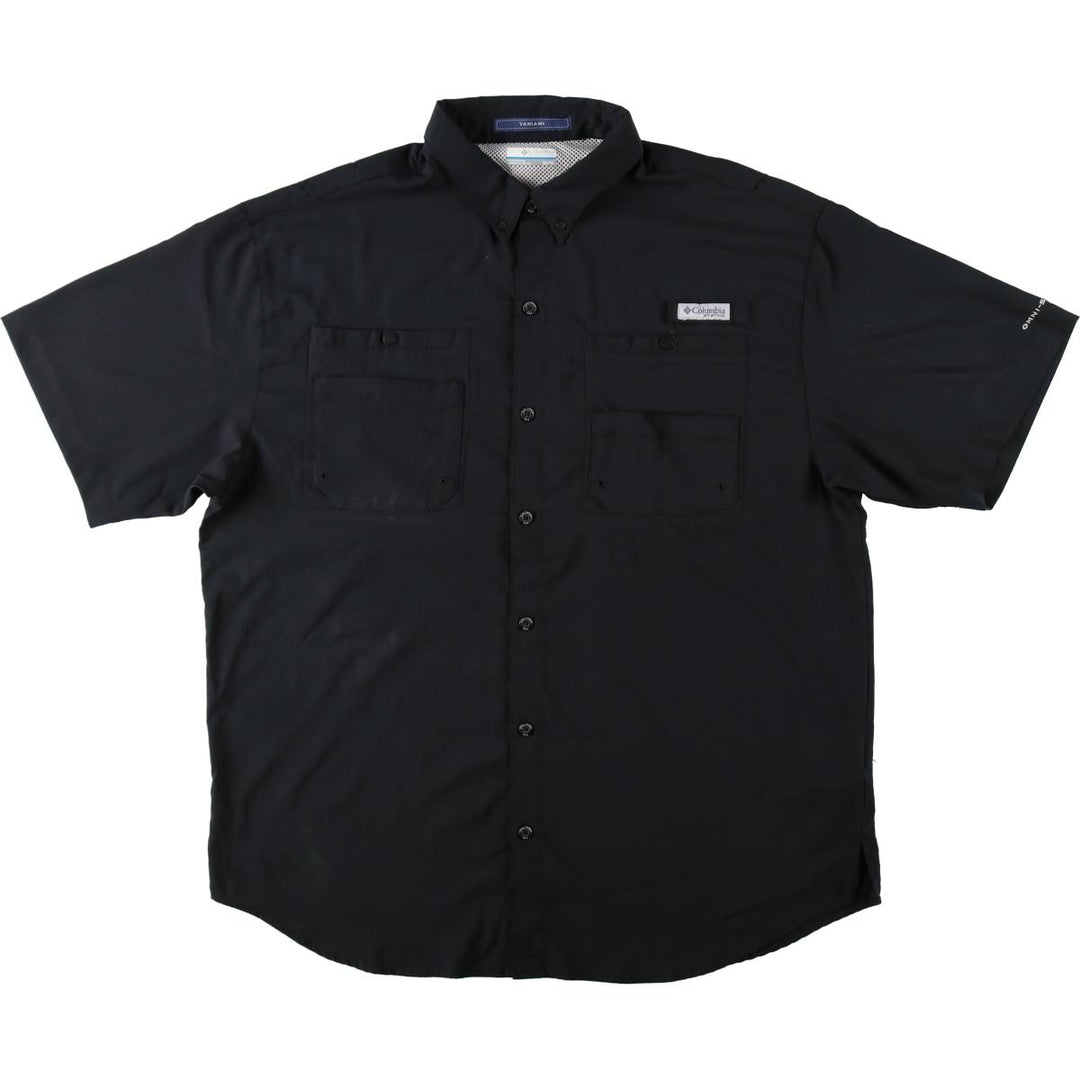 Columbia PFG OMNI-SHADE Omni-Shade Button-Down Short Sleeve Fishing Shirt Men's XL polyester black type Vintage Second Hand