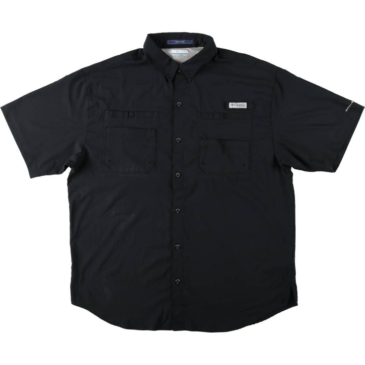 Columbia PFG OMNI-SHADE Omni-Shade Button-Down Short Sleeve Fishing Shirt Men's XL polyester black type Vintage Second Hand