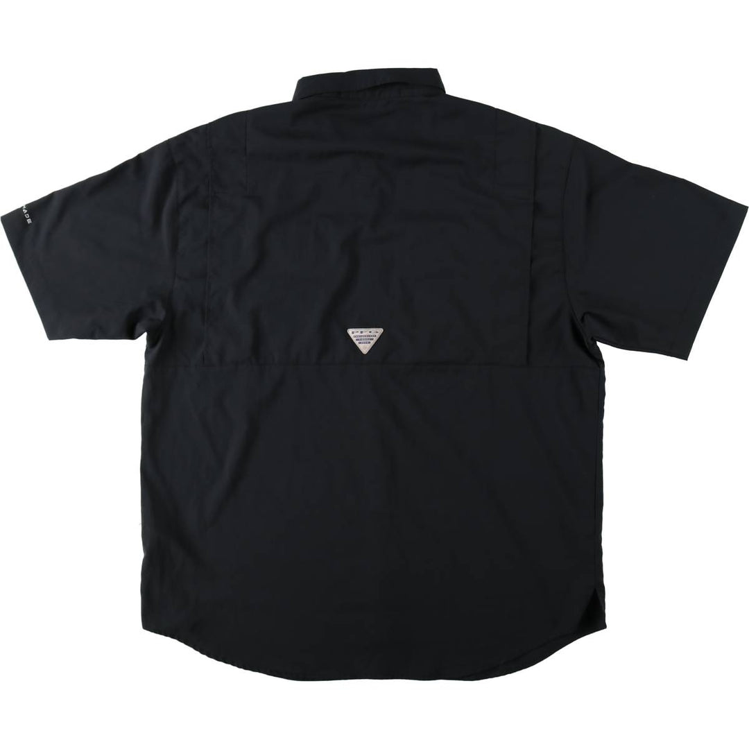 Columbia PFG OMNI-SHADE Omni-Shade Button-Down Short Sleeve Fishing Shirt Men's XL polyester black type Vintage Second Hand