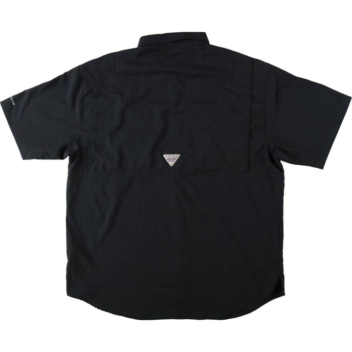 Columbia PFG OMNI-SHADE Omni-Shade Button-Down Short Sleeve Fishing Shirt Men's XL polyester black type Vintage Second Hand