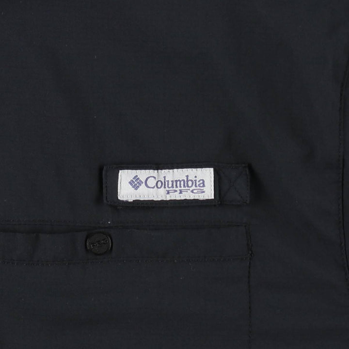 Columbia PFG OMNI-SHADE Omni-Shade Button-Down Short Sleeve Fishing Shirt Men's XL polyester black type Vintage Second Hand