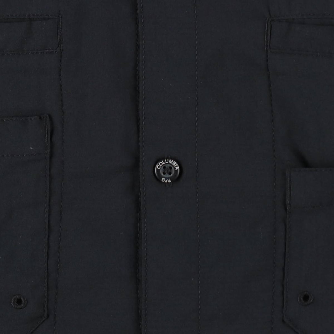 Columbia PFG OMNI-SHADE Omni-Shade Button-Down Short Sleeve Fishing Shirt Men's XL polyester black type Vintage Second Hand