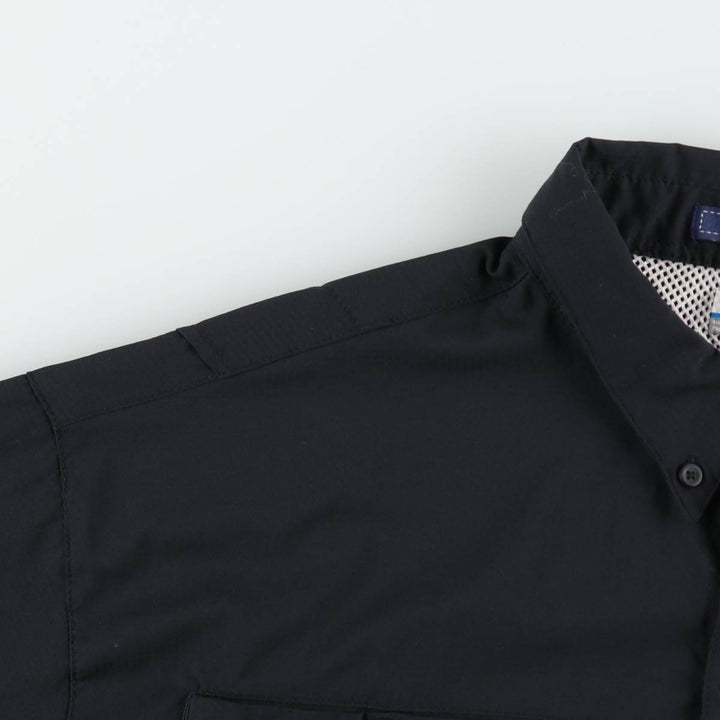 Columbia PFG OMNI-SHADE Omni-Shade Button-Down Short Sleeve Fishing Shirt Men's XL polyester black type Vintage Second Hand
