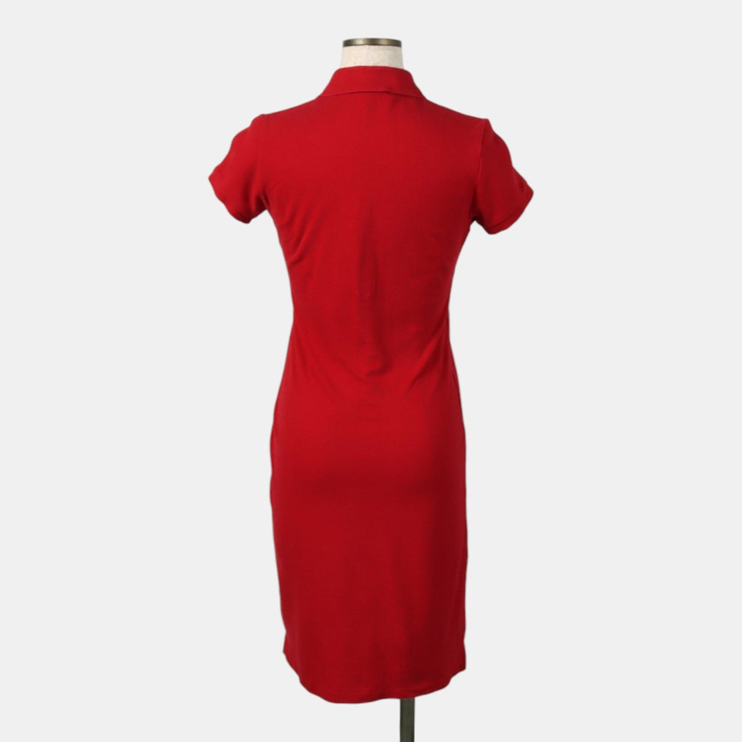 Ralph Lauren half-length short-sleeved polo shirt dress, women's size XS. cotton red type Vintage Second Hand