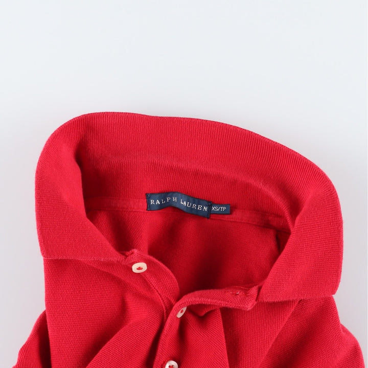 Ralph Lauren half-length short-sleeved polo shirt dress, women's size XS. cotton red type Vintage Second Hand