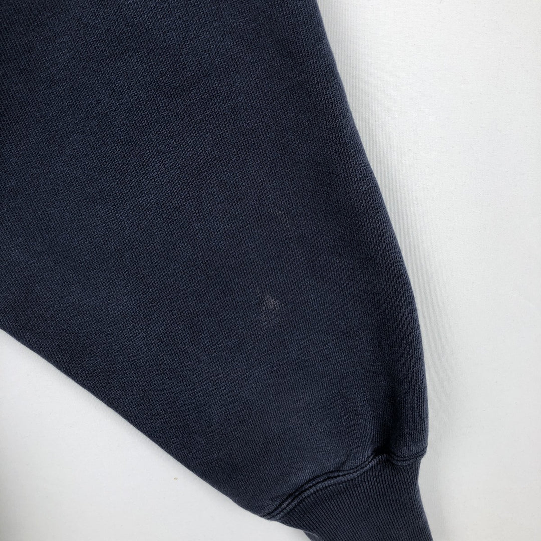 80'S Champion Reverse Weave Tricot Tag University of Iowa Check Pattern College Sweatshirt, Made in USA cotton navy blue type Vintage Second Hand