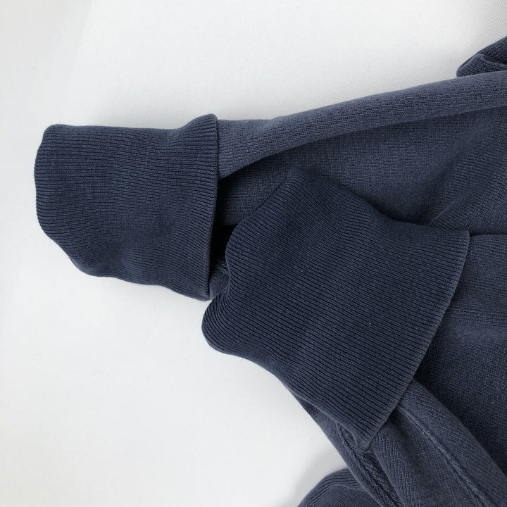 80'S Champion Reverse Weave Tricot Tag University of Iowa Check Pattern College Sweatshirt, Made in USA cotton navy blue type Vintage Second Hand