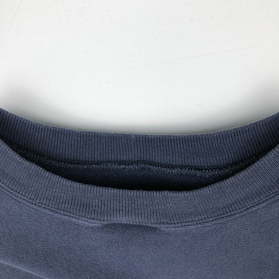 80'S Champion Reverse Weave Tricot Tag University of Iowa Check Pattern College Sweatshirt, Made in USA cotton navy blue type Vintage Second Hand