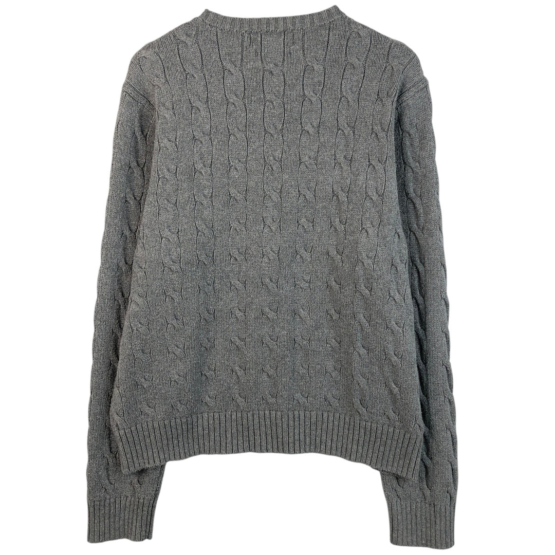 Ralph Lauren POLO by Ralph Lauren Cable Knit Cotton Sweater Men's XL cotton gray type Vintage Second Hand