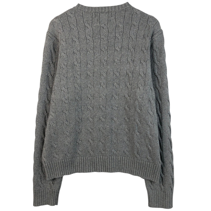 Ralph Lauren POLO by Ralph Lauren Cable Knit Cotton Sweater Men's XL cotton gray type Vintage Second Hand