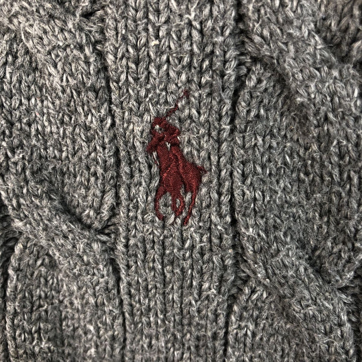 Ralph Lauren POLO by Ralph Lauren Cable Knit Cotton Sweater Men's XL cotton gray type Vintage Second Hand