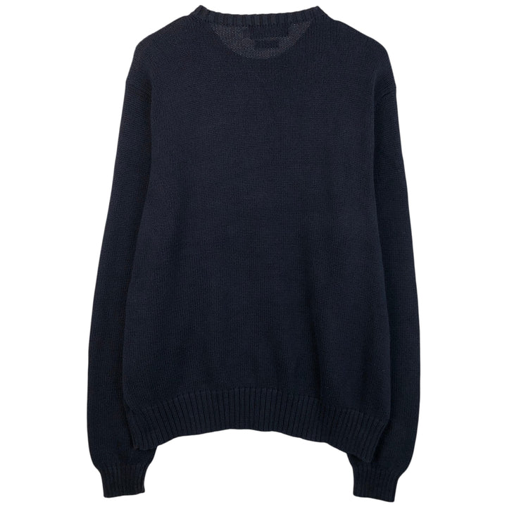 Ralph Lauren POLO by Ralph Lauren Cotton Knit Sweater Men's XXL Pima Cotton navy blue type Vintage Second Hand