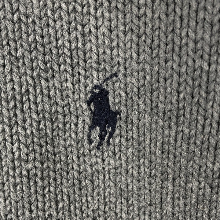 Ralph Lauren POLO by Ralph Lauren V-neck cotton knit sweater, men's XL size cotton gray type Vintage Second Hand