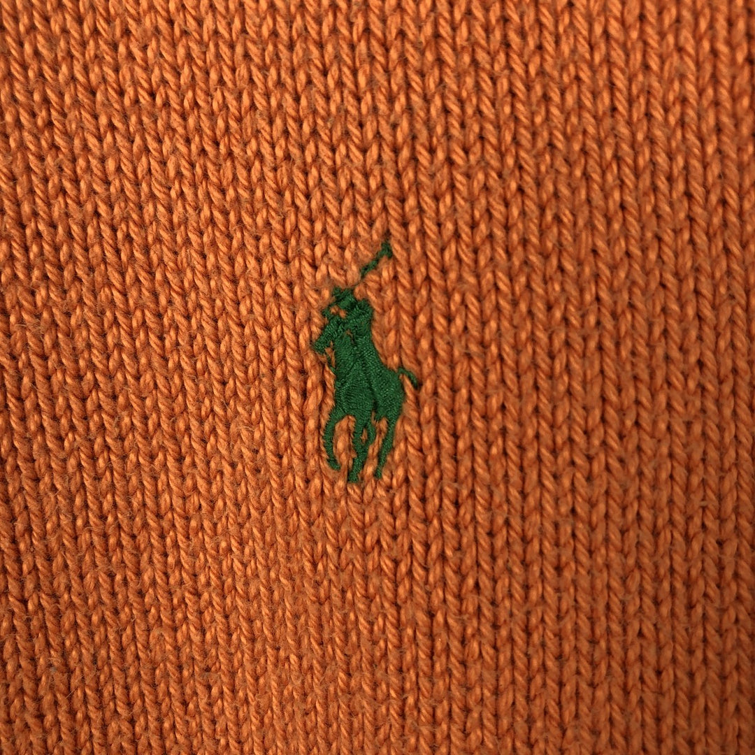 Ralph Lauren POLO by Ralph Lauren Cotton Knit Sweater Men's L size Pima Cotton orange type Vintage Second Hand
