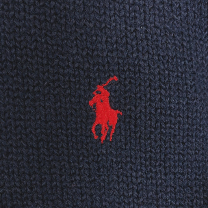 Ralph Lauren POLO by Ralph Lauren Cotton Knit Sweater Men's M Size cotton navy blue type Vintage Second Hand