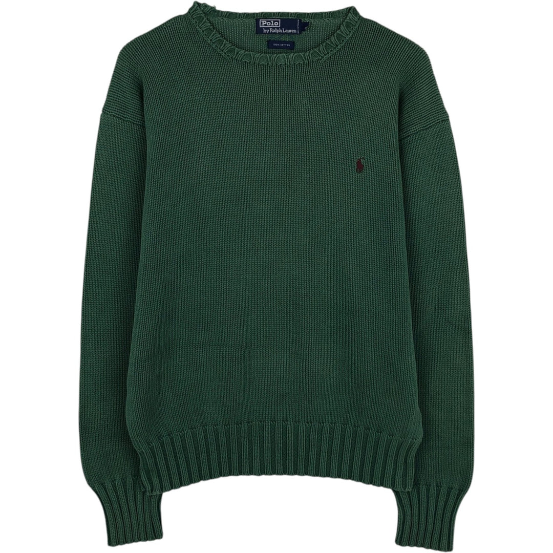 Ralph Lauren POLO by Ralph Lauren Cotton Knit Sweater Men's L size cotton green type Vintage Second Hand