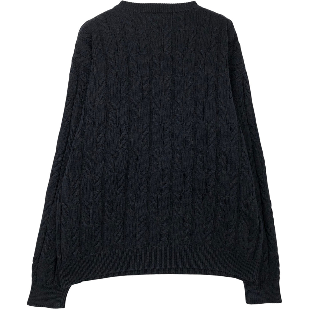 Ralph Lauren Chaps cable knit cotton sweater, men's size XL cotton black type Vintage Second Hand