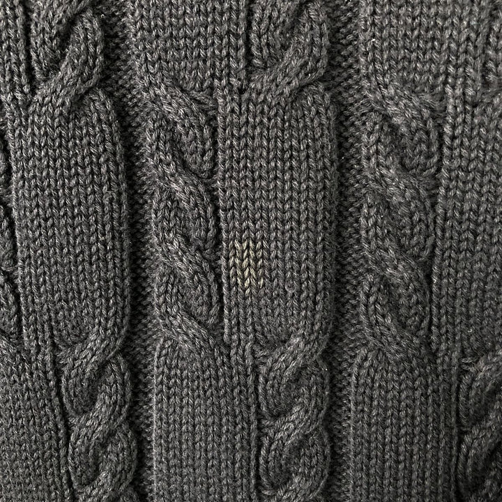 Ralph Lauren Chaps cable knit cotton sweater, men's size XL cotton black type Vintage Second Hand