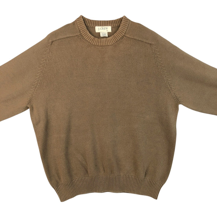90'S - Vintage J.Crew cotton knit sweater, men's size XL cotton beige type brown Vintage Second Hand