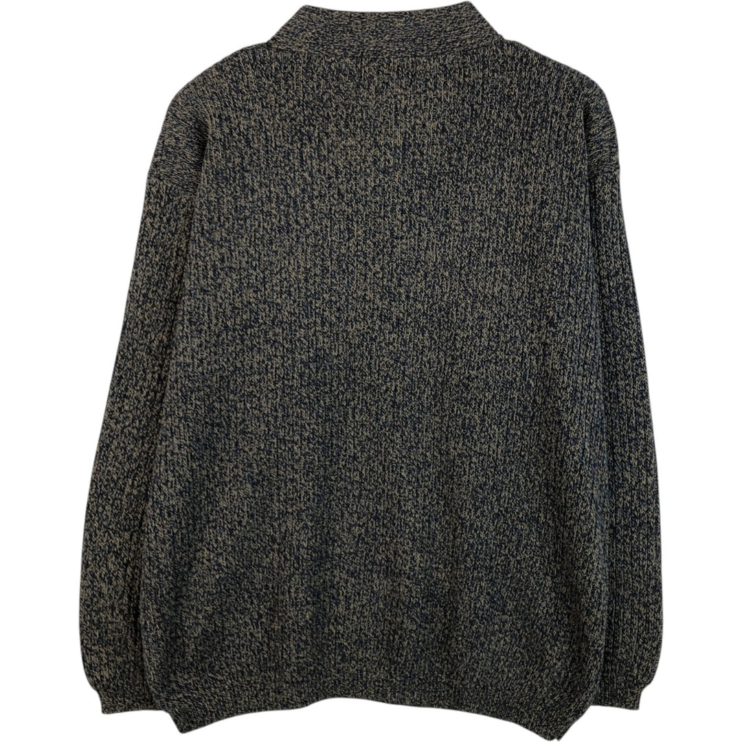 Eddie Bauer Henley Neck Cotton Knit Sweater Men's Size L cotton Beige type Vintage Second Hand