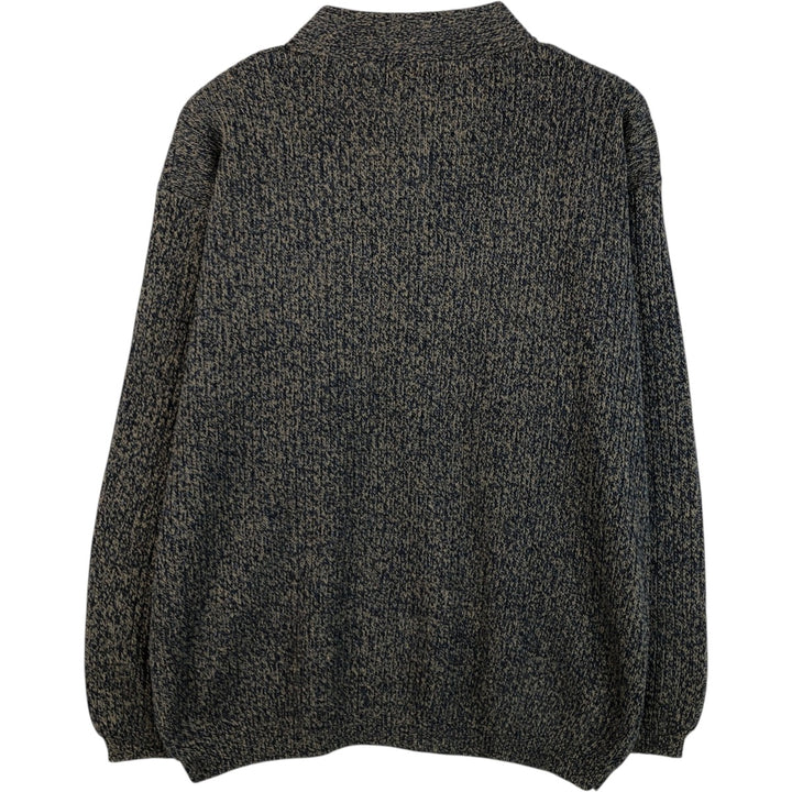 Eddie Bauer Henley Neck Cotton Knit Sweater Men's Size L cotton Beige type Vintage Second Hand