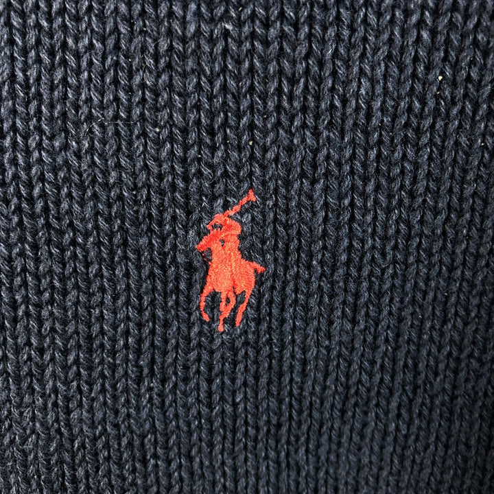 Ralph Lauren POLO RALPH LAUREN Classic Fit V-neck linen and cotton knit sweater, men's size L linen navy blue type Vintage Second Hand