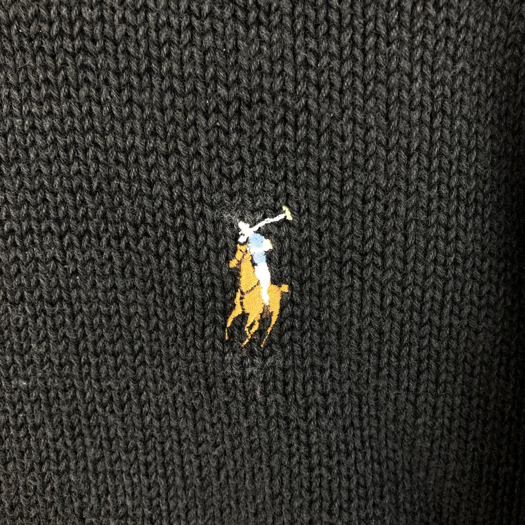 Ralph Lauren turtleneck cotton knit sweater, men's size M cotton black type Vintage Second Hand