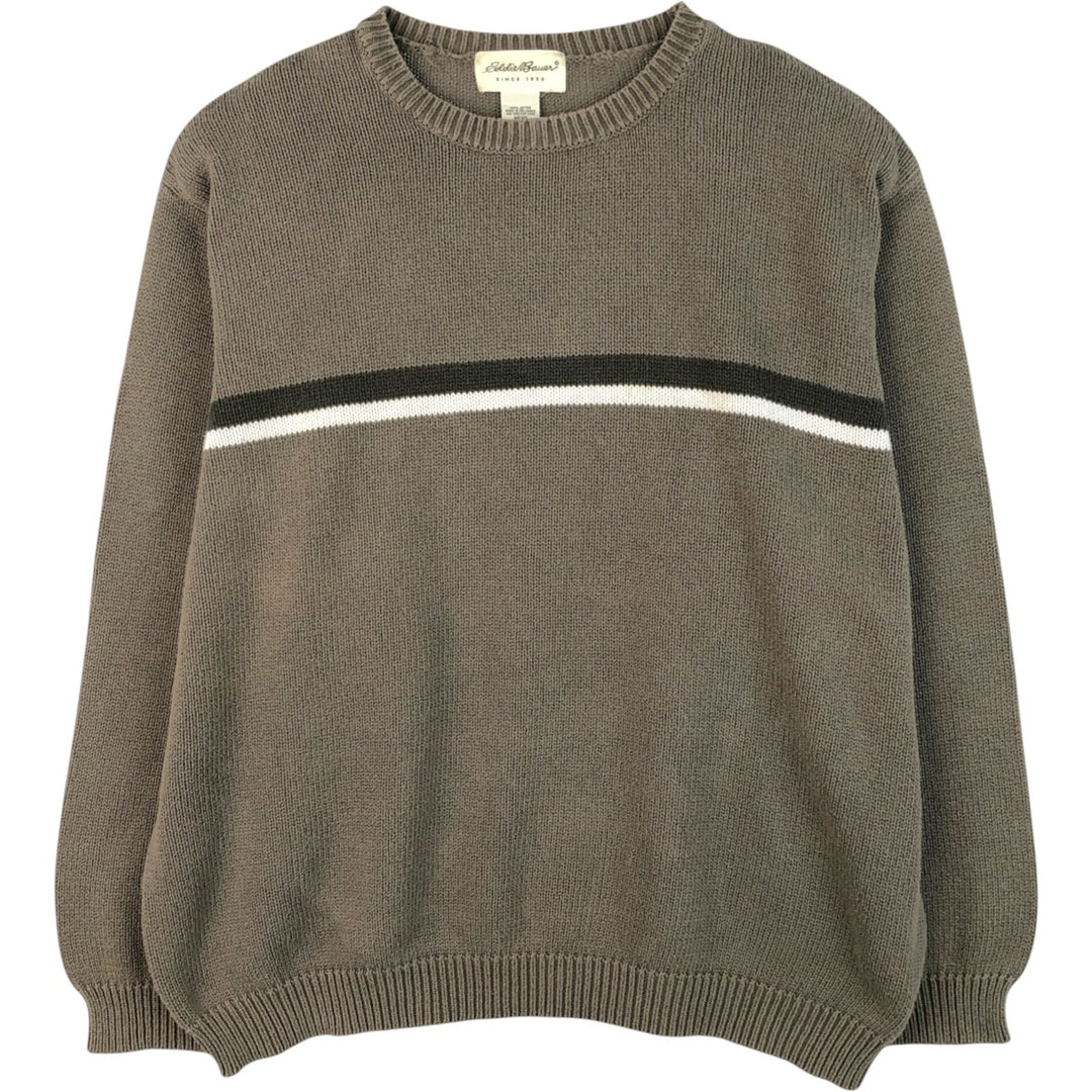 Eddie Bauer Cotton Knit Sweater, Men's XL cotton Khaki type Vintage Second Hand