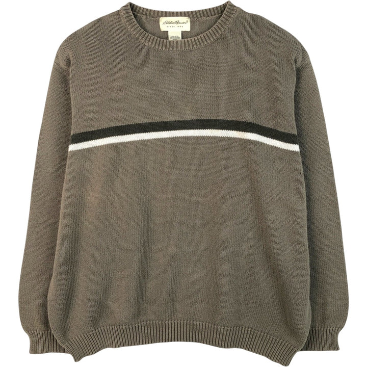 Eddie Bauer Cotton Knit Sweater, Men's XL cotton Khaki type Vintage Second Hand