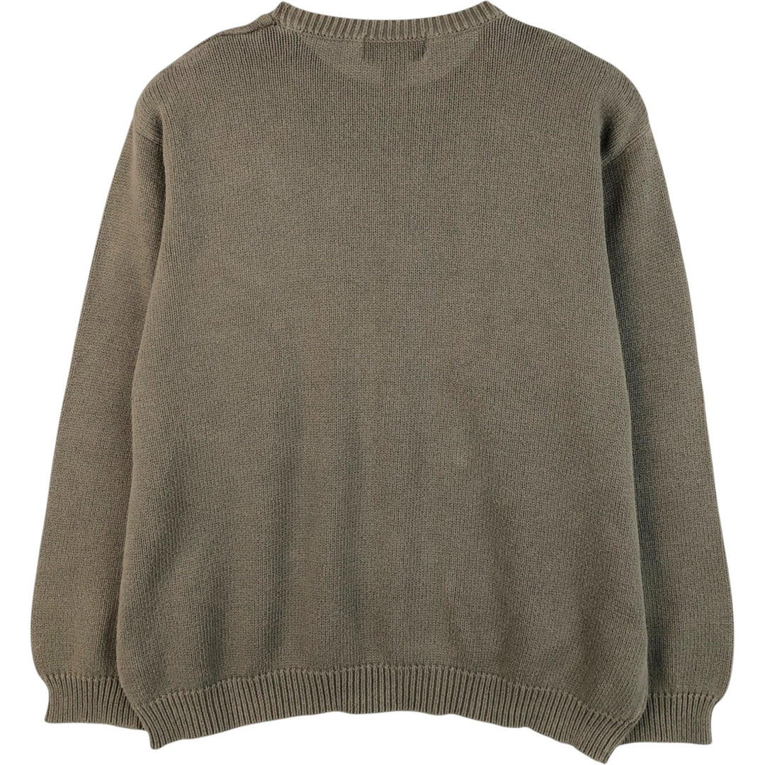 Eddie Bauer Cotton Knit Sweater, Men's XL cotton Khaki type Vintage Second Hand