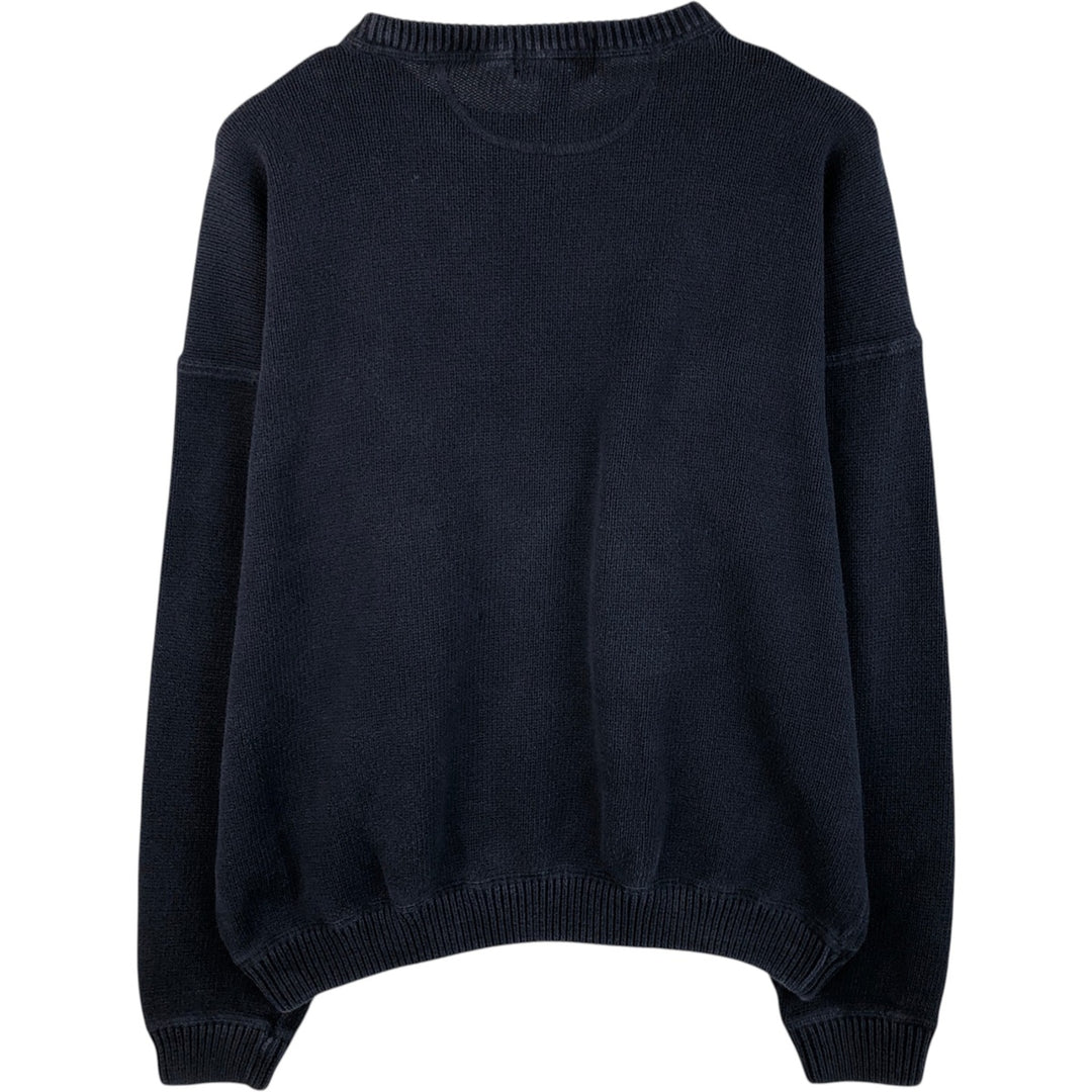 Eddie Bauer Cotton Knit Sweater, Men's XL cotton navy blue type Vintage Second Hand