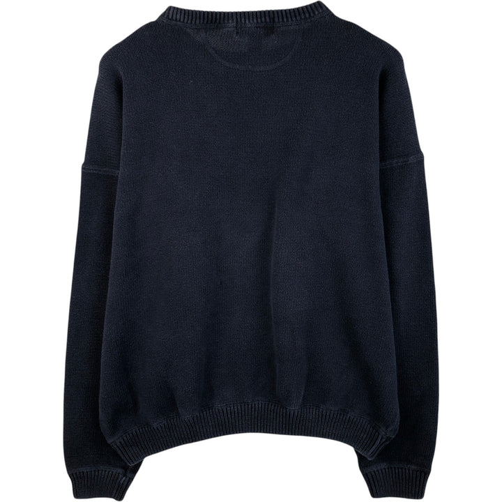 Eddie Bauer Cotton Knit Sweater, Men's XL cotton navy blue type Vintage Second Hand