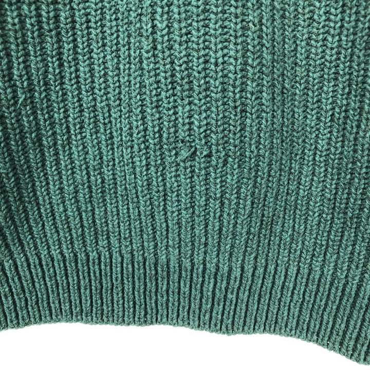 90'S Eddie Bauer Henley Neck Cotton Knit Sweater, Made in USA, Men's Size XL, Vintage cotton green type Vintage Second Hand