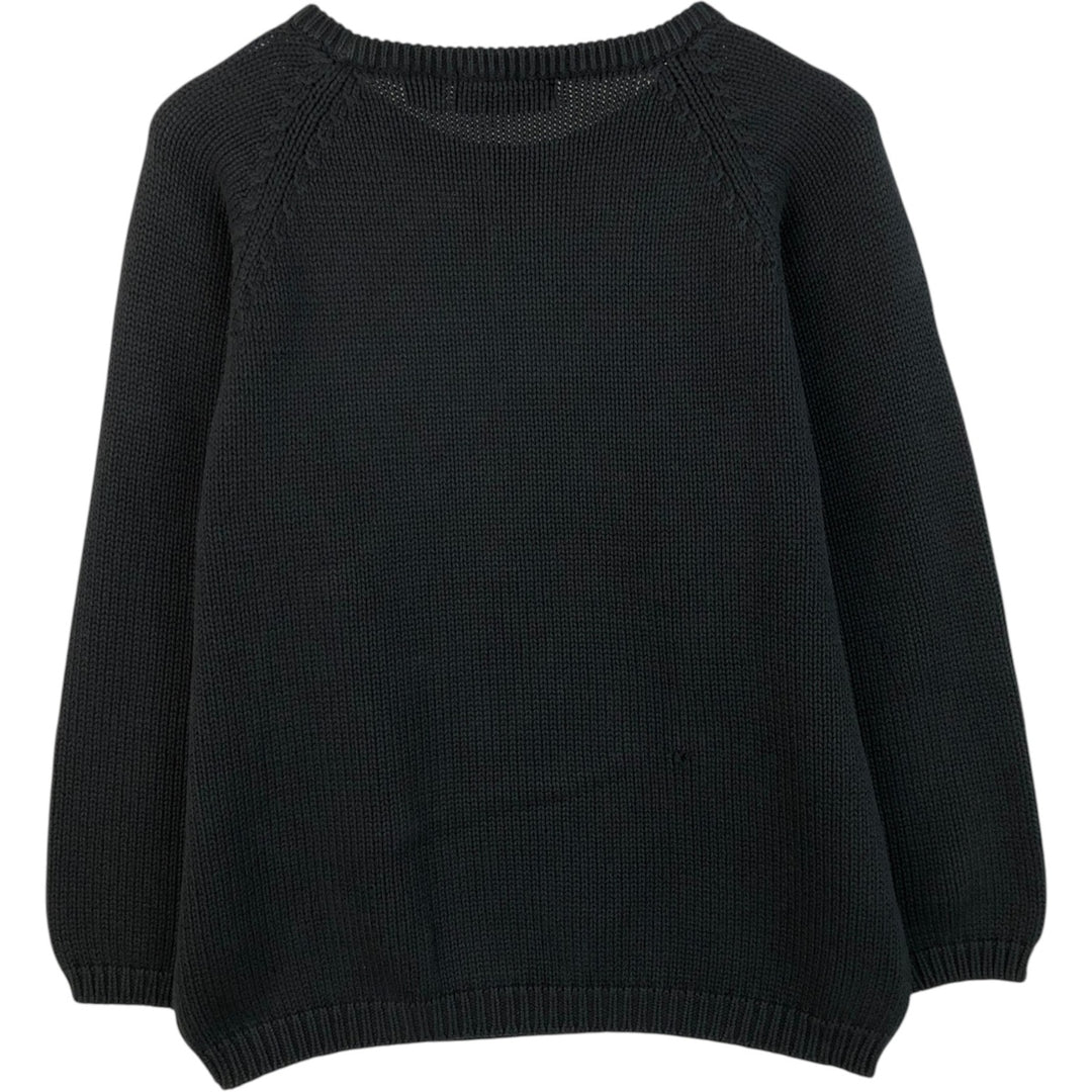 Vintage 80s-90'S Eddie Bauer cotton knit sweater with black tag, size S, men's cotton navy blue type Vintage Second Hand