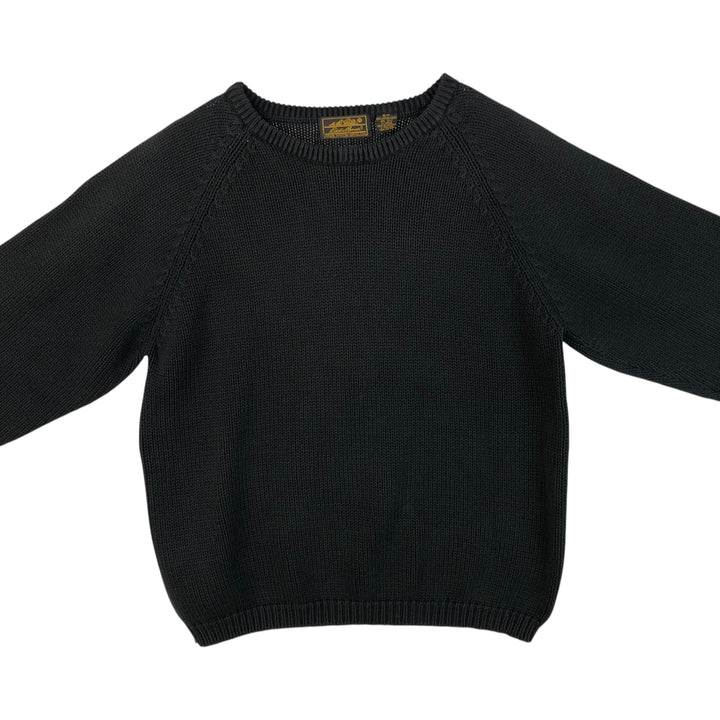 Vintage 80s-90'S Eddie Bauer cotton knit sweater with black tag, size S, men's cotton navy blue type Vintage Second Hand