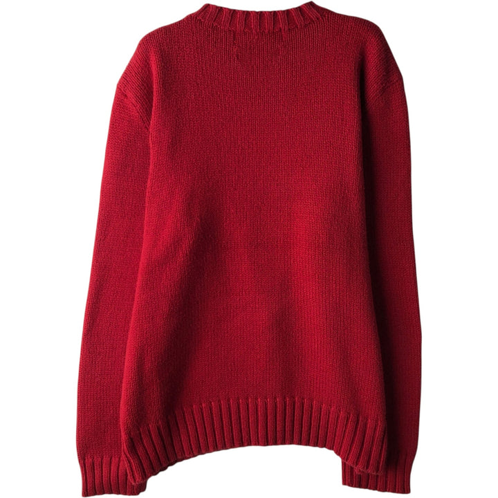 Ralph Lauren POLO by Ralph Lauren Cotton Knit Sweater Men's M Size cotton red type Vintage Second Hand