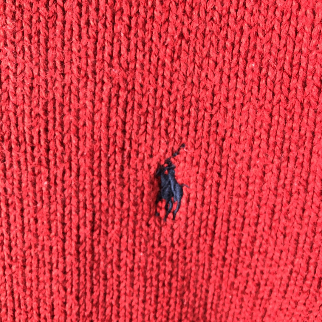 Ralph Lauren POLO by Ralph Lauren Cotton Knit Sweater Men's M Size cotton red type Vintage Second Hand