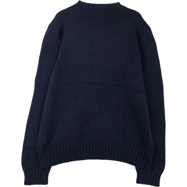Ralph Lauren POLO by Ralph Lauren Cotton Knit Sweater Men's L size cotton navy blue type Vintage Second Hand