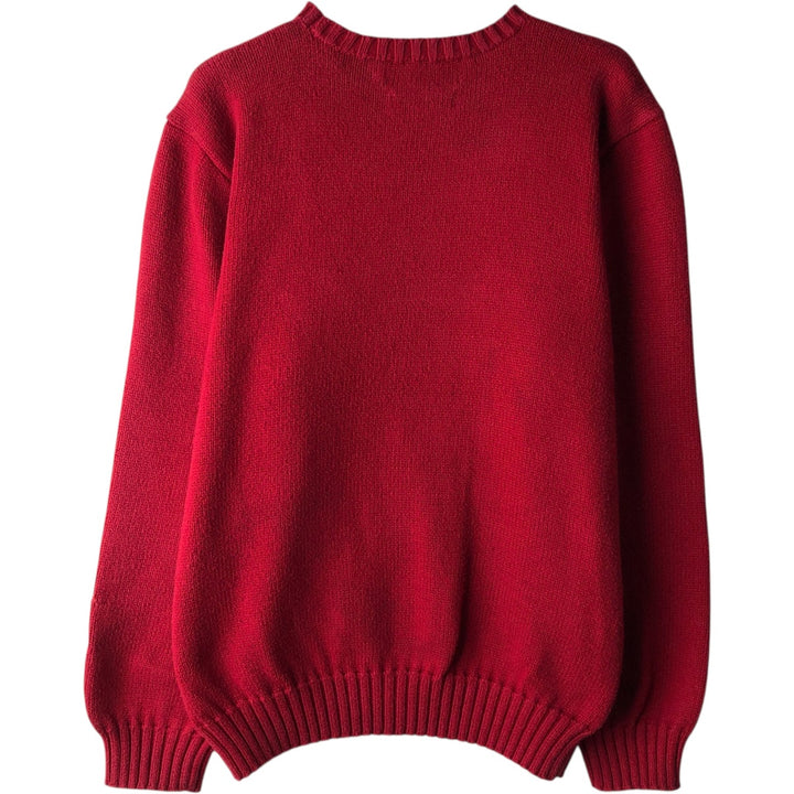 Ralph Lauren POLO by Ralph Lauren Cotton Knit Sweater Men's L size cotton red type Vintage Second Hand